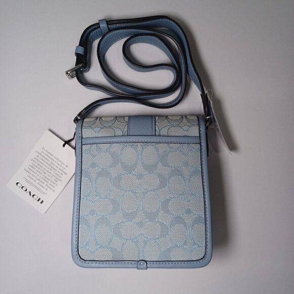 NWT Coach C8321 North/South Lonnie Crossbody In Signature Jacquard Marble Blue - Picture 2 of 4